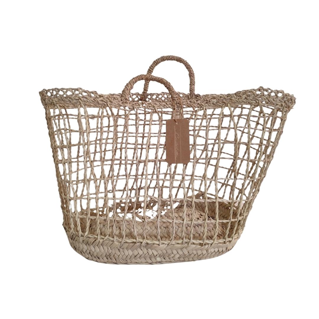 Panier en palmito classic ajouré ( L )